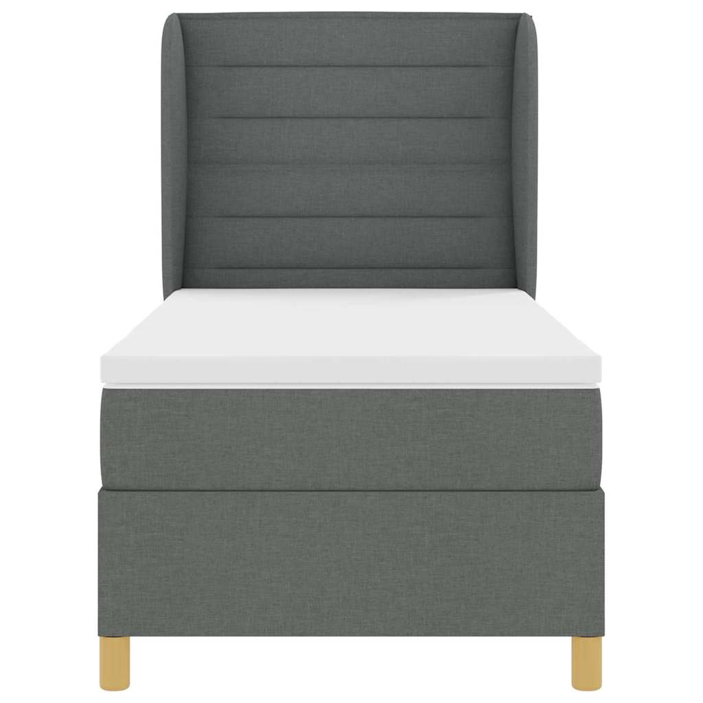 Boxspringbett mit Matratze Dunkelgrau 200 x 80 cm Stoff