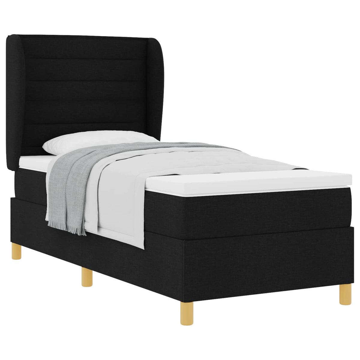 Boxspringbett mit Matratze Schwarz 200 x 80 cm Stoff