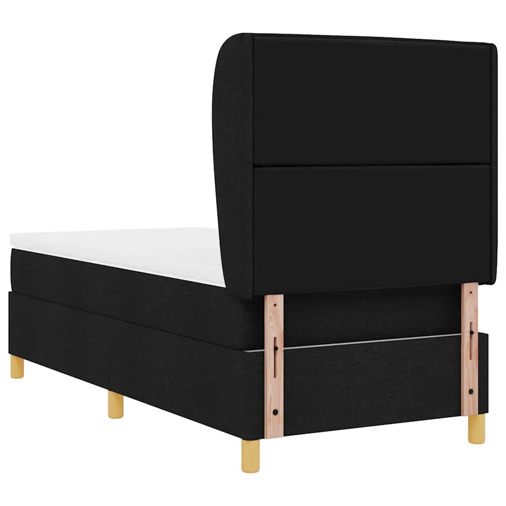 Boxspringbett mit Matratze Schwarz 200 x 80 cm Stoff