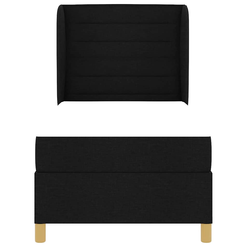 Boxspringbett mit Matratze Schwarz 200 x 80 cm Stoff