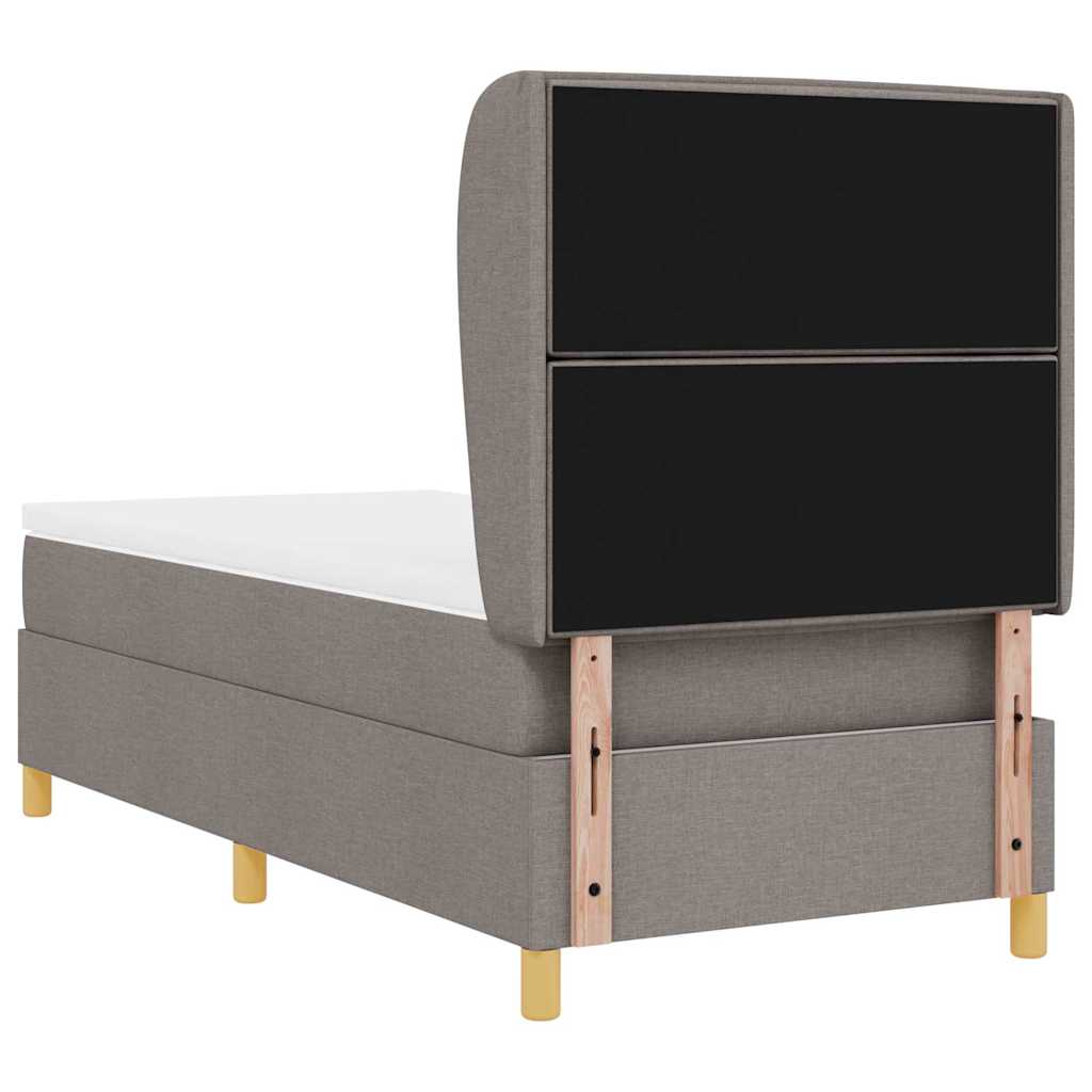 Boxspringbett mit Kopfteil Taupe 200 x 80 cm Stoff