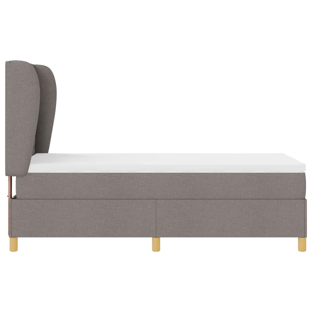 Boxspringbett mit Kopfteil Taupe 200 x 80 cm Stoff