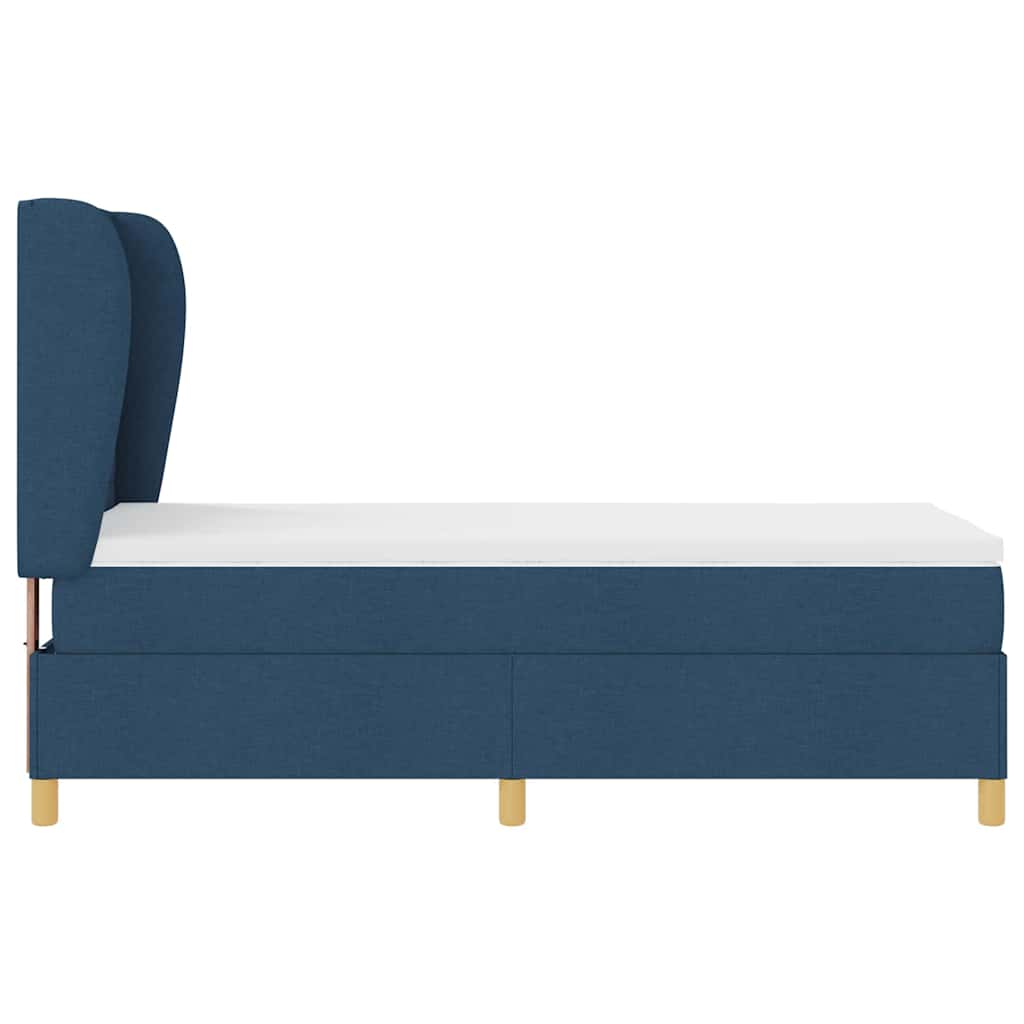 Boxspringbett mit Matratze mit Kopfteil Blau 200 x 80 cm Stoff