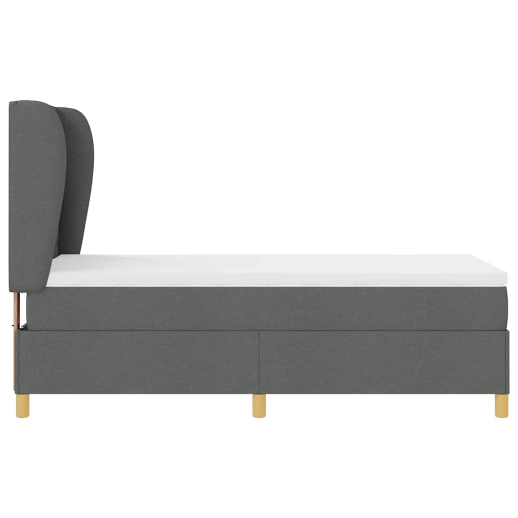 Boxspringbett mit Matratze Dunkelgrau 190 x 90 cm Stoff