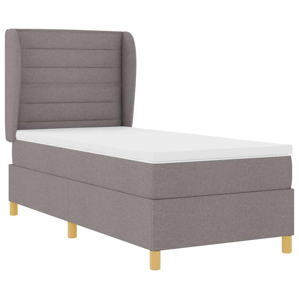 Boxspringbett mit Kopfteil Taupe 200 x 90 cm Stoff