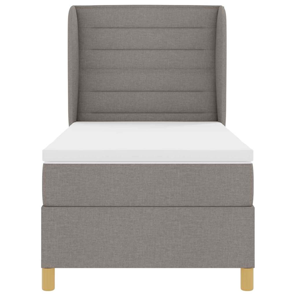 Boxspringbett mit Kopfteil Taupe 200 x 90 cm Stoff