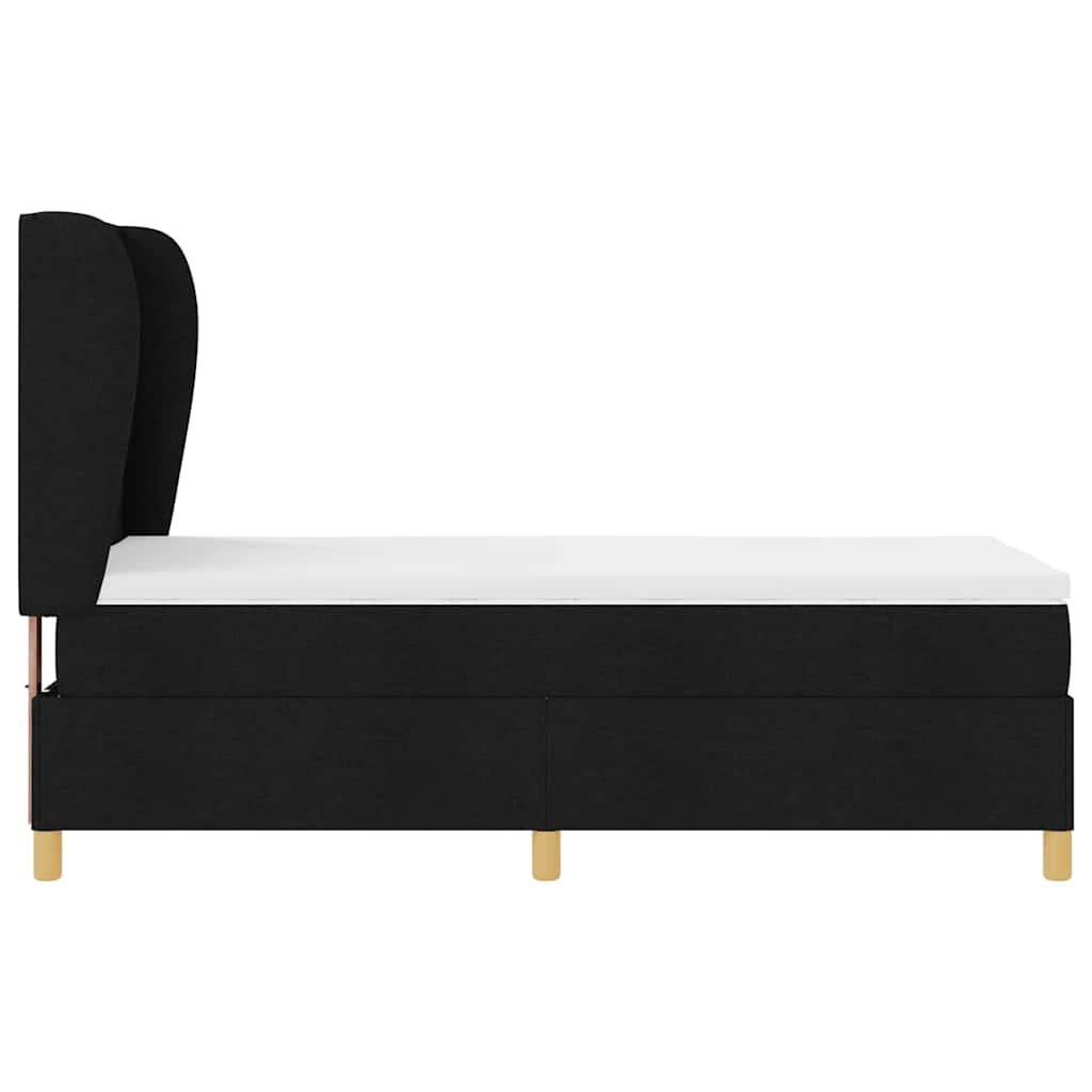 Boxspringbett mit Matratze Schwarz 200 x 100 cm Stoff