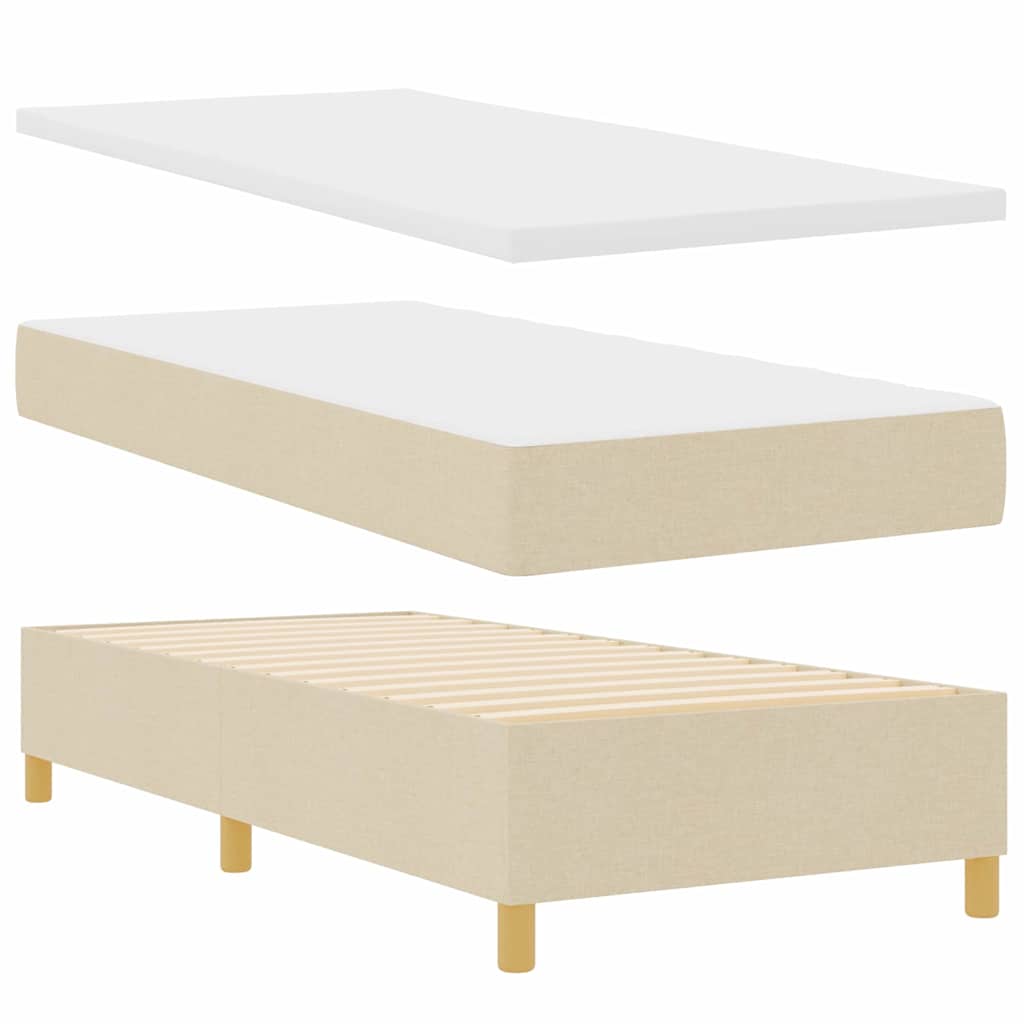 Boxspringbett mit Matratze Creme 200 x 100 cm Stoff