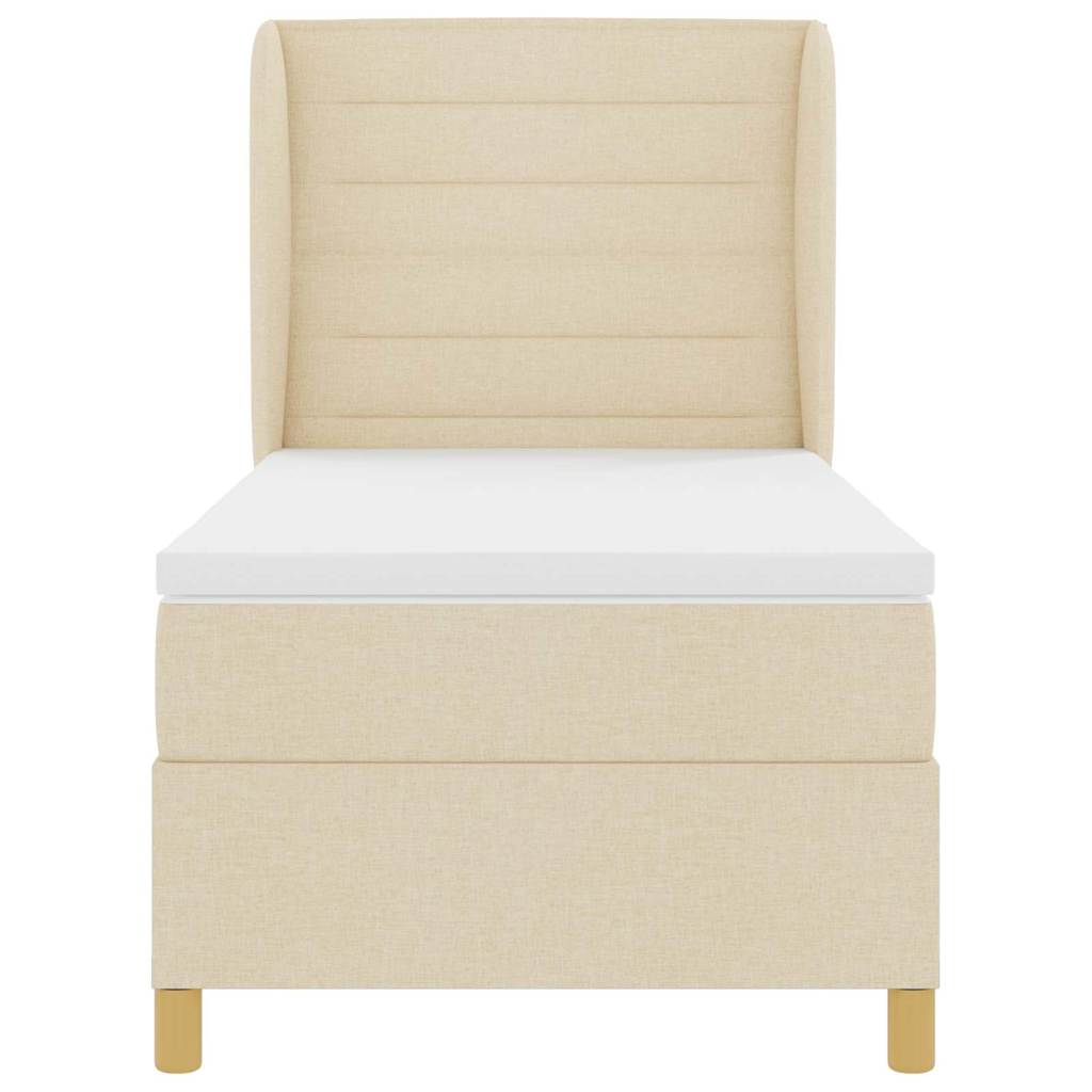 Boxspringbett mit Matratze Creme 200 x 100 cm Stoff