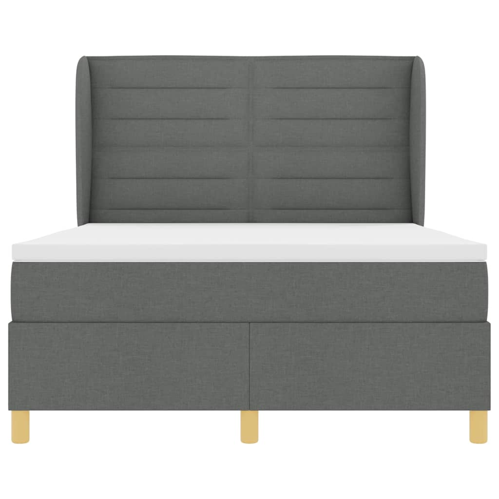 Boxspringbett mit Matratze Dunkelgrau 90x190 cm Dunkelgrau