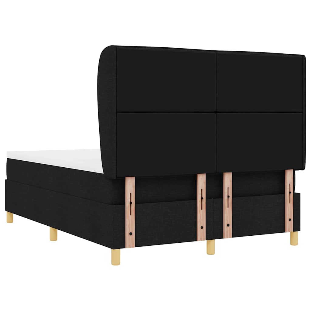 Boxspringbett mit Matratze Schwarz 190 x 140 cm Stoff