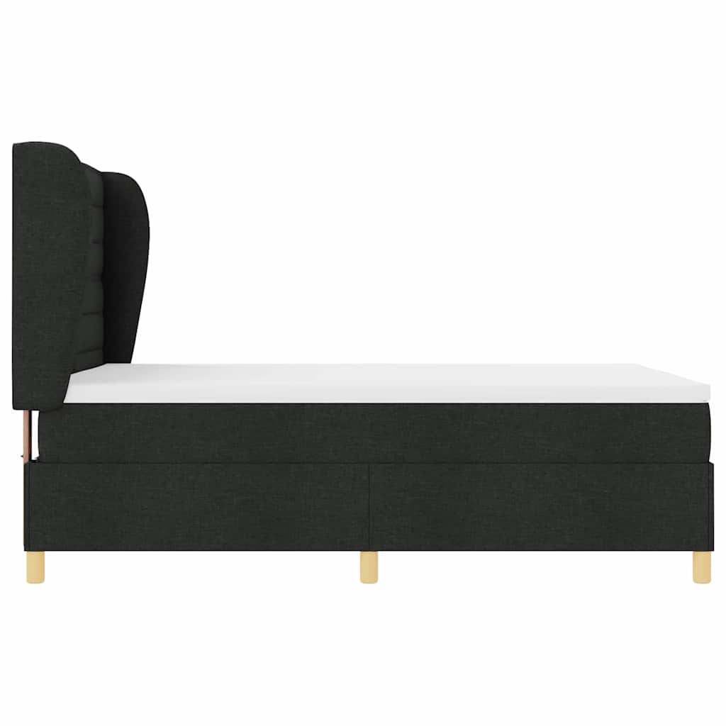Boxspringbett mit Matratze Schwarz 190 x 140 cm Stoff
