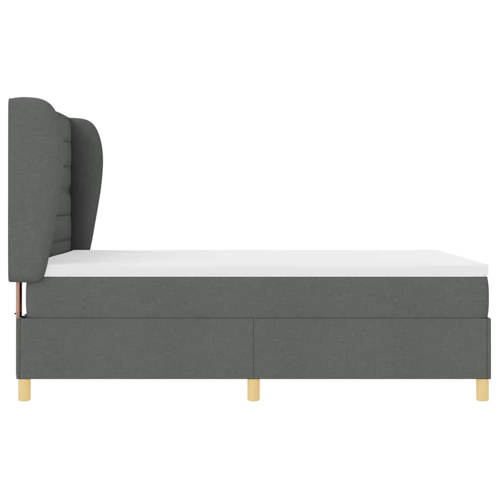 Boxspringbett mit Matratze Dunkelgrau 200 x 140 cm Stoff