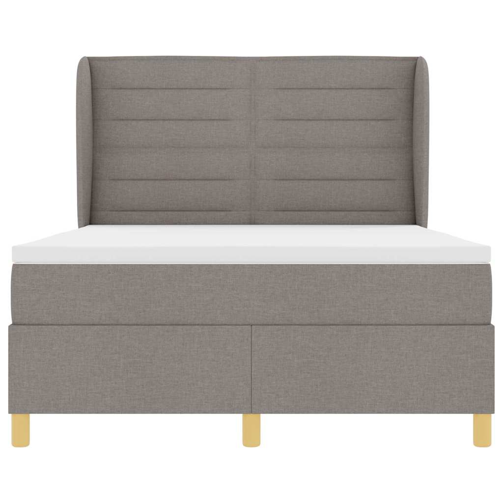 Boxspringbett mit Kopfteil Taupe 200 x 140 cm Stoff