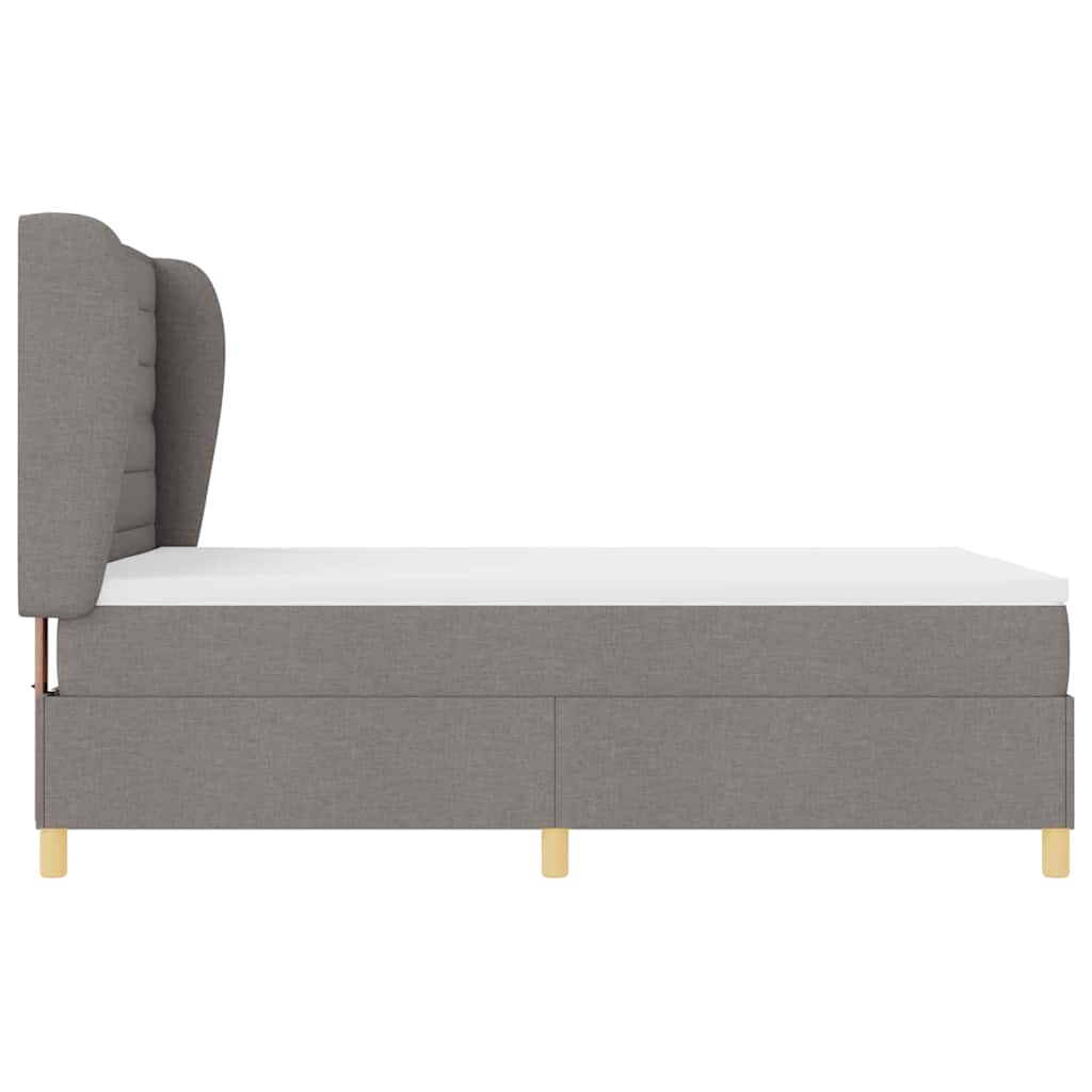 Boxspringbett mit Kopfteil Taupe 200 x 140 cm Stoff