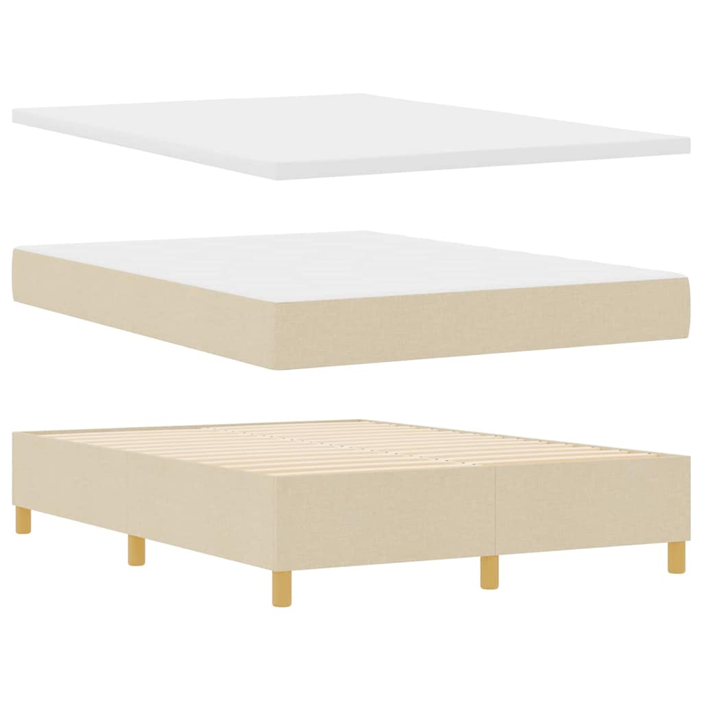 Boxspringbett mit Matratze Creme 200 x 140 cm Stoff