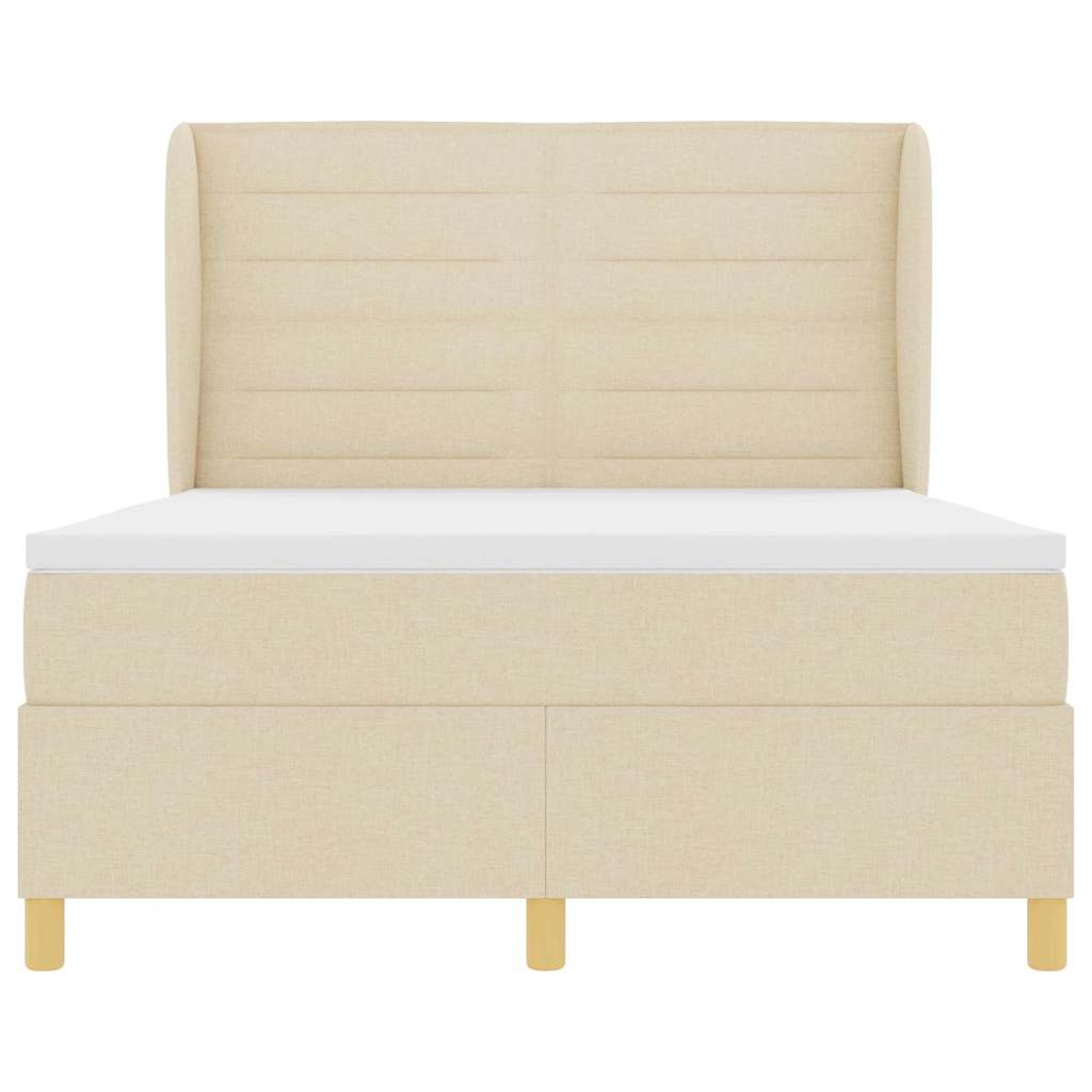 Boxspringbett mit Matratze Creme 200 x 140 cm Stoff