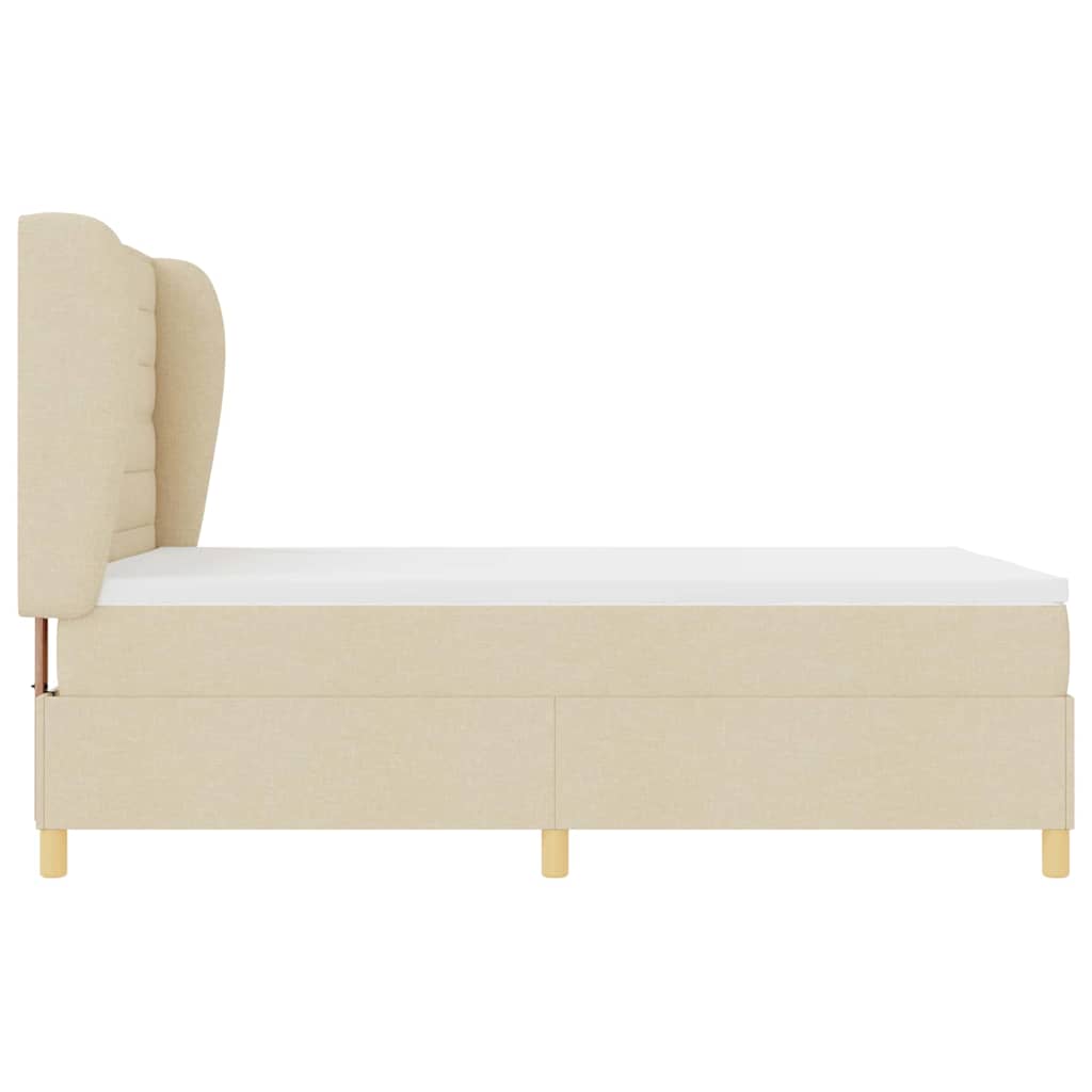 Boxspringbett mit Matratze Creme 200 x 140 cm Stoff