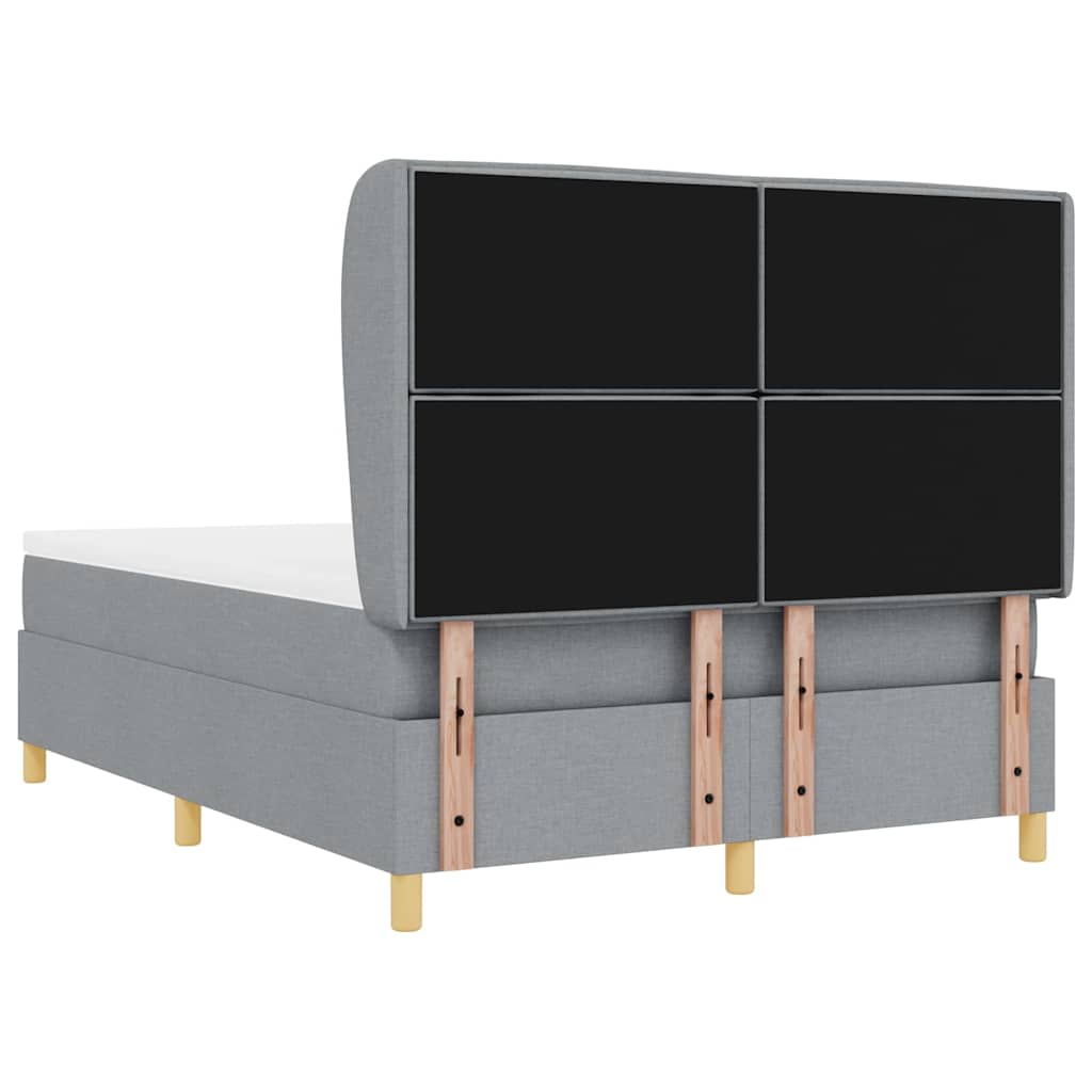Boxspringbett mit Matratze Hellgrau 200 x 160 cm Stoff