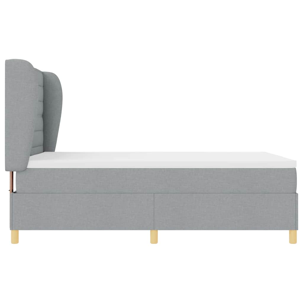 Boxspringbett mit Matratze Hellgrau 200 x 160 cm Stoff