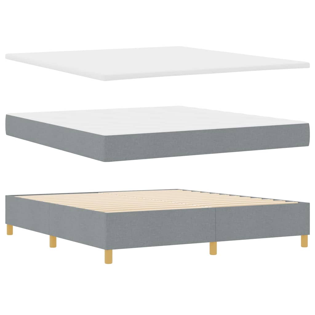 Boxspringbett mit Matratze Hellgrau 200 x 180 cm Stoff