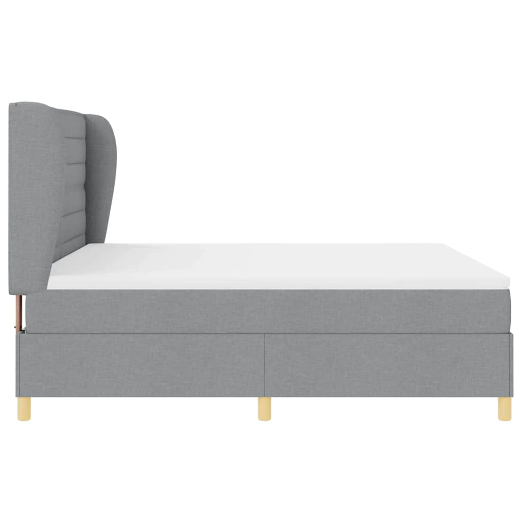 Boxspringbett mit Matratze Hellgrau 200 x 180 cm Stoff