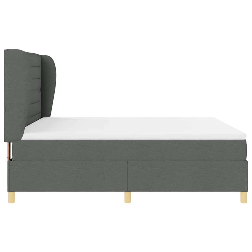 Boxspringbett mit Matratze Dunkelgrau 200 x 180 cm Stoff