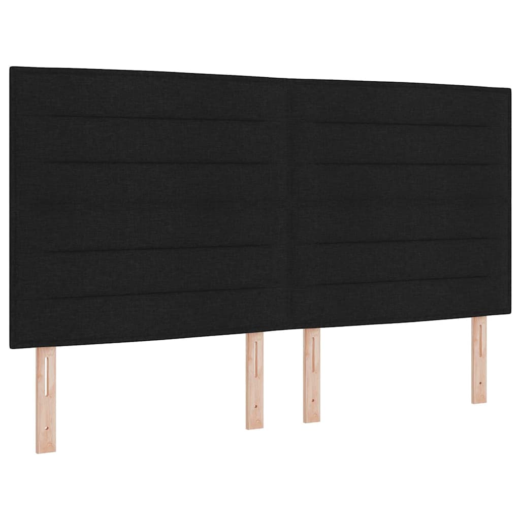 Boxspringbett mit Kopfteil Schwarz 200 x 180 cm Stoff