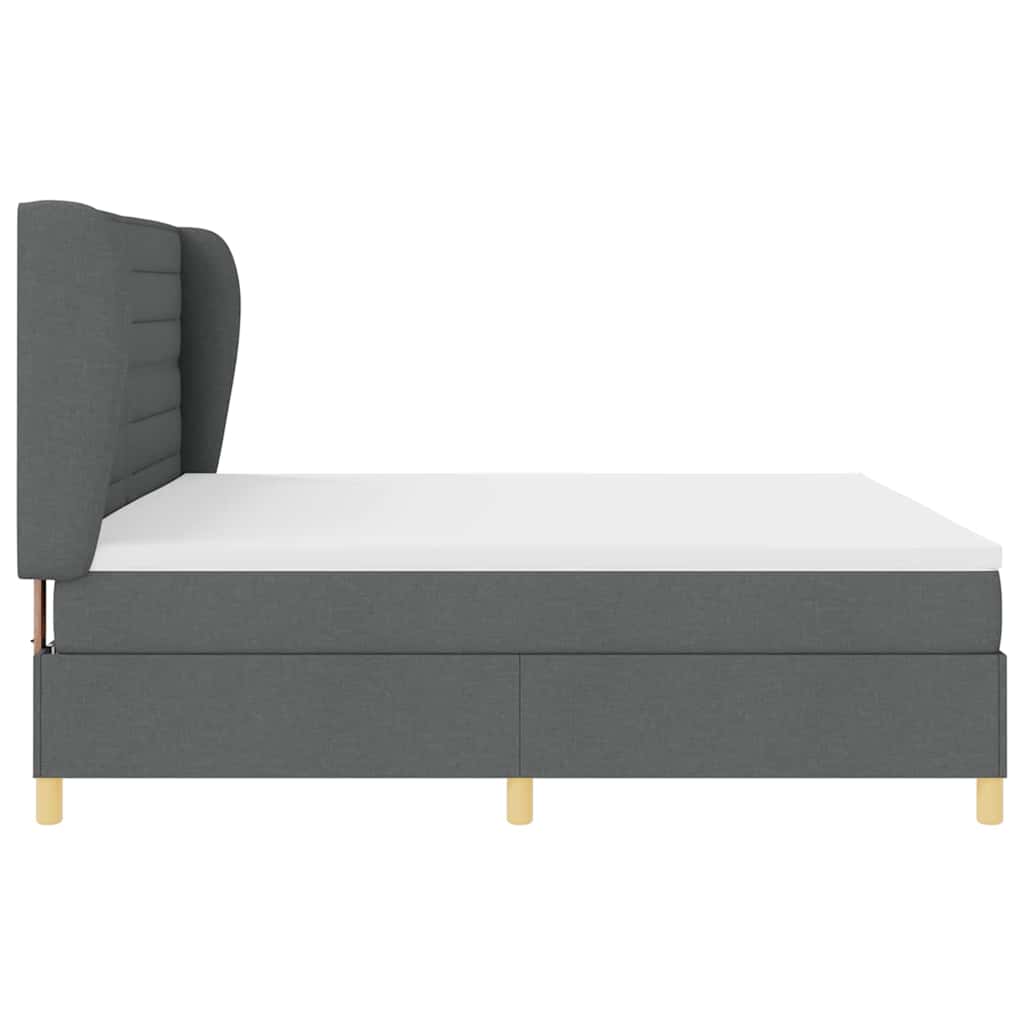 Boxspringbett mit Matratze Dunkelgrau 200 x 200 cm Stoff
