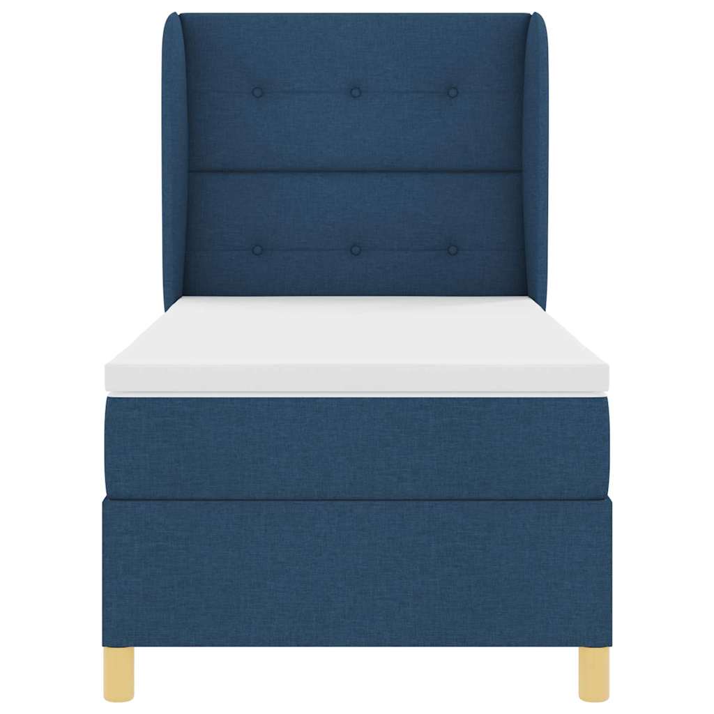 Boxspringbett mit Matratze mit Kopfteil Blau 200 x 80 cm Stoff