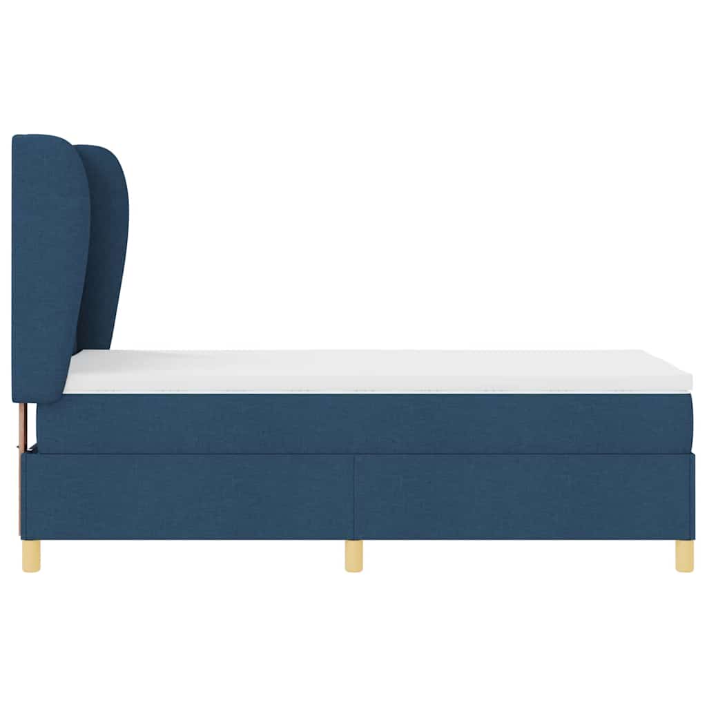 Boxspringbett mit Matratze mit Kopfteil Blau 200 x 80 cm Stoff