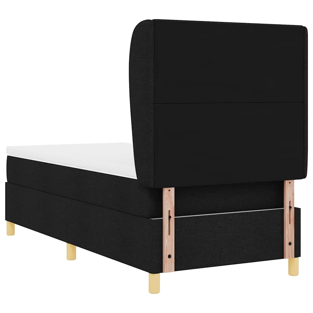 Boxspringbett mit Kopfteil Schwarz 190 x 90 cm Stoff