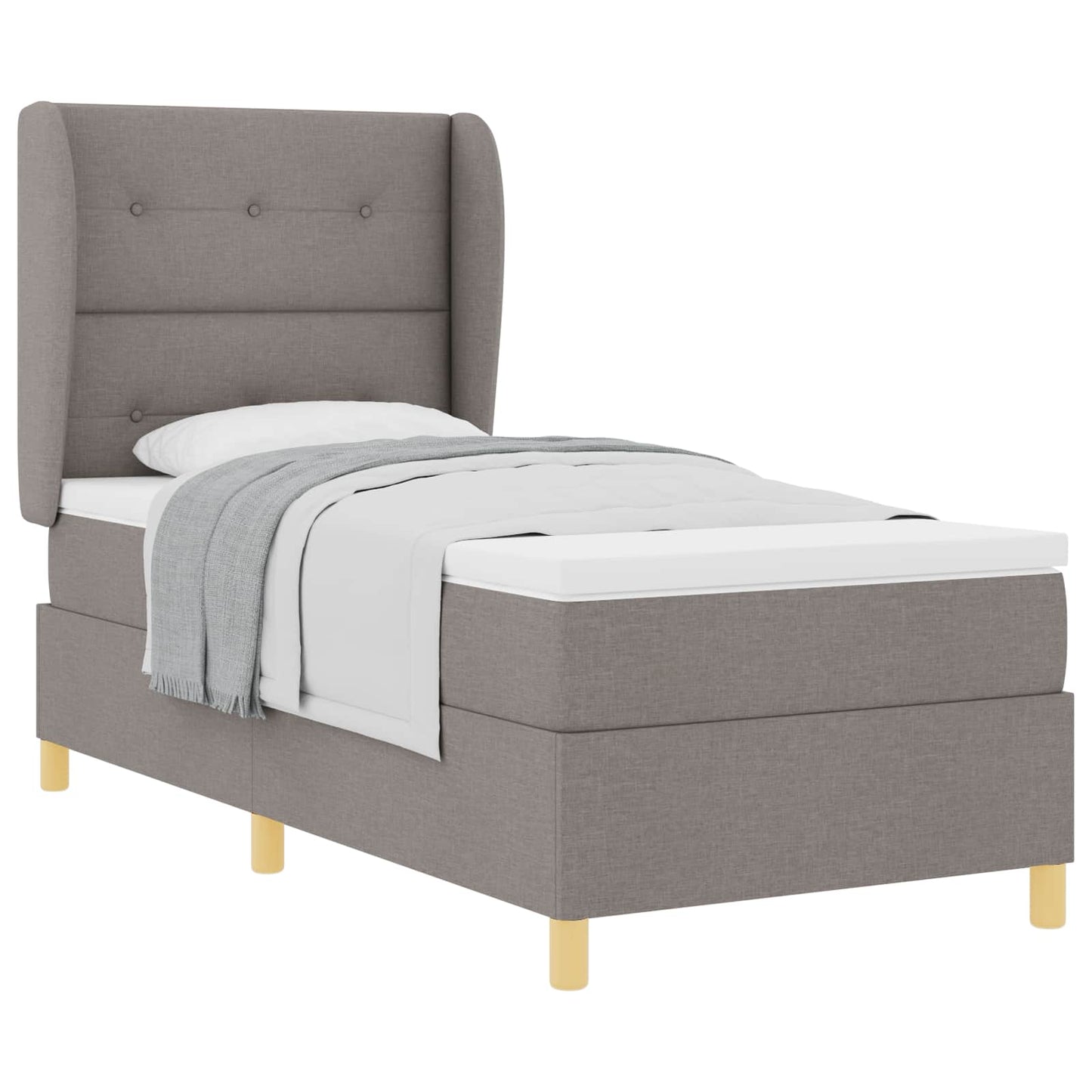 Boxspringbett mit Kopfteil Taupe 200 x 90 cm Stoff