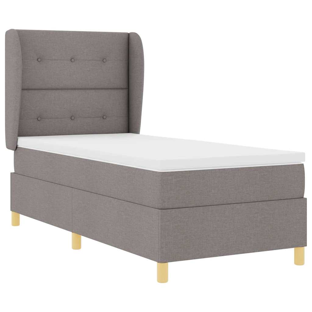 Boxspringbett mit Kopfteil Taupe 200 x 90 cm Stoff