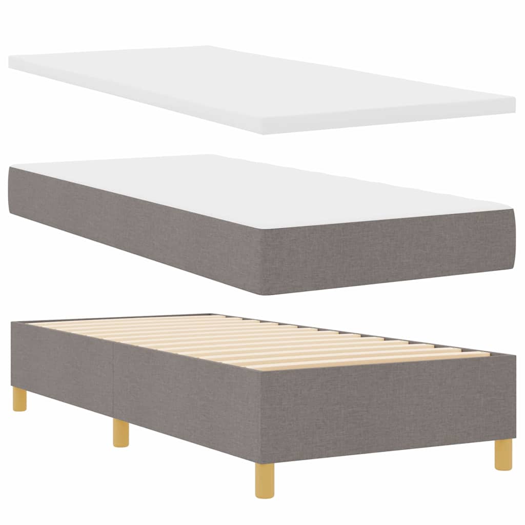 Boxspringbett mit Kopfteil Taupe 200 x 90 cm Stoff