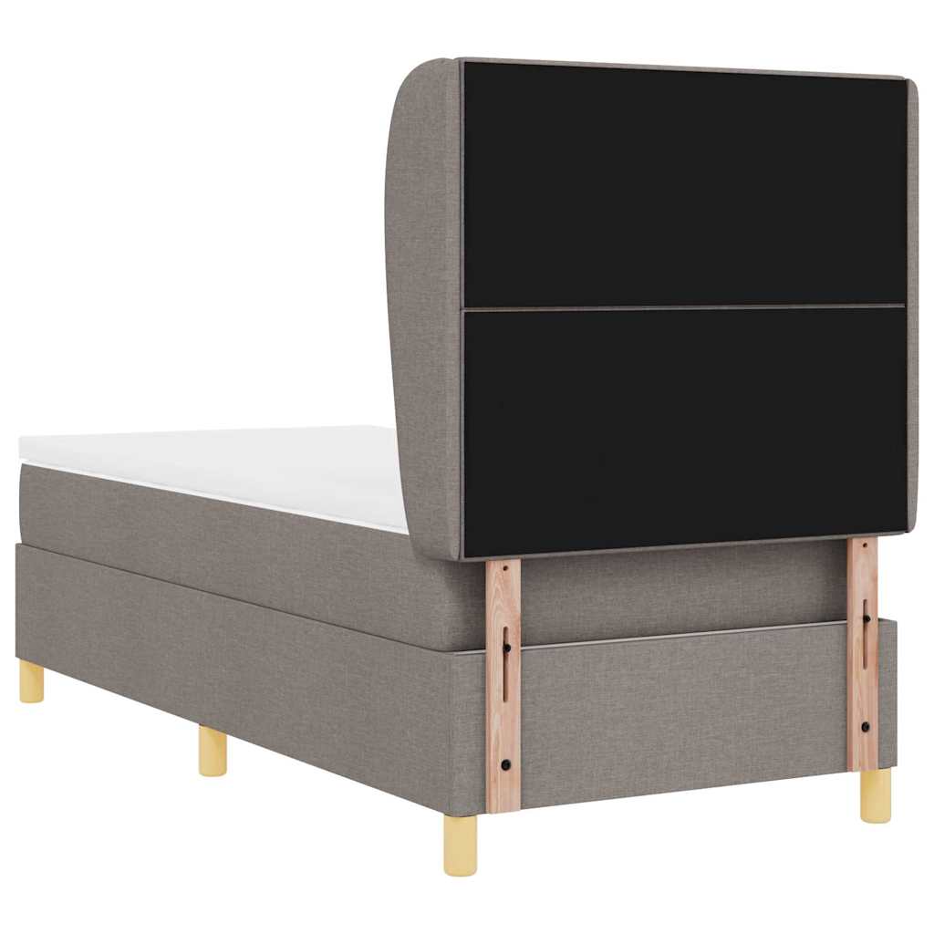 Boxspringbett mit Kopfteil Taupe 200 x 90 cm Stoff