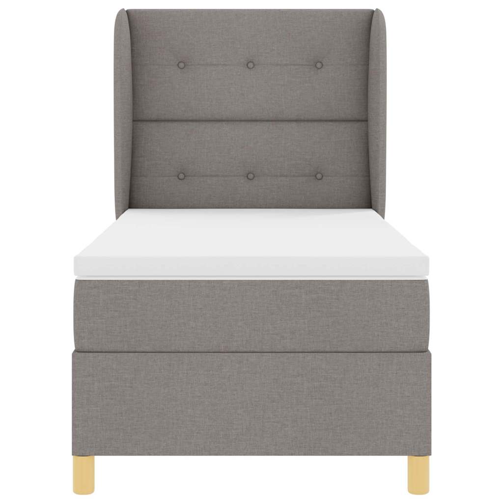 Boxspringbett mit Kopfteil Taupe 200 x 90 cm Stoff