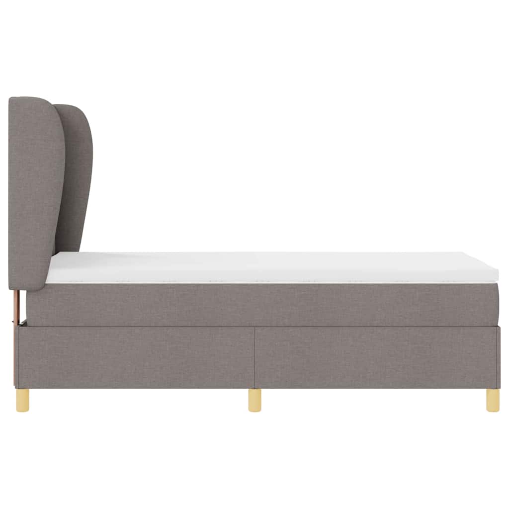 Boxspringbett mit Kopfteil Taupe 200 x 90 cm Stoff