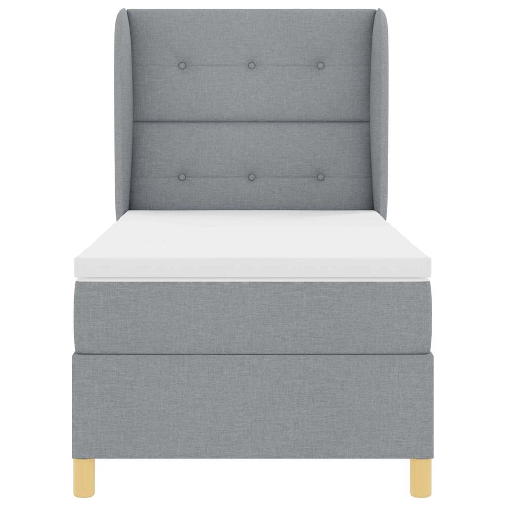 Boxspringbett mit Kissen Hellgrau 200 x 100 cm Stoff