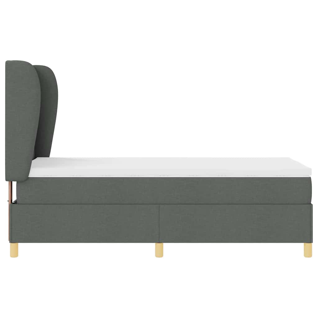 Boxspringbett mit Kopfteil Dunkelgrau 200 x 100 cm Stoff