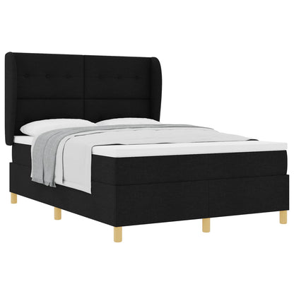 Boxspringbett mit Kopfteil Schwarz 190 x 140 cm Stoff