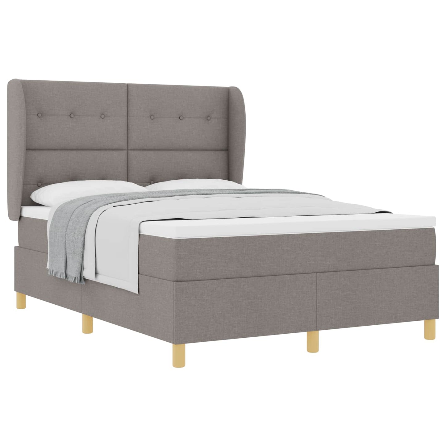 Boxspringbett mit Matratze Taupe 200 x 140 cm Stoff