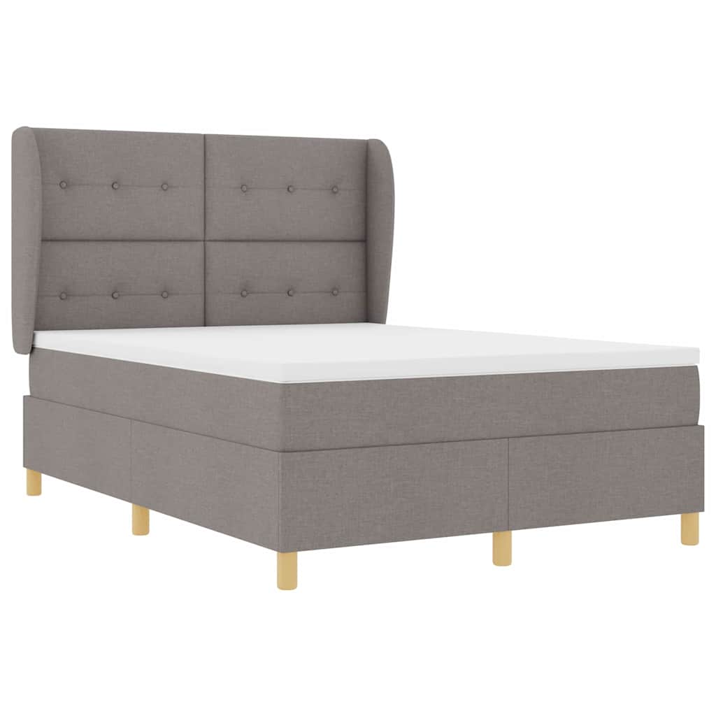 Boxspringbett mit Matratze Taupe 200 x 140 cm Stoff