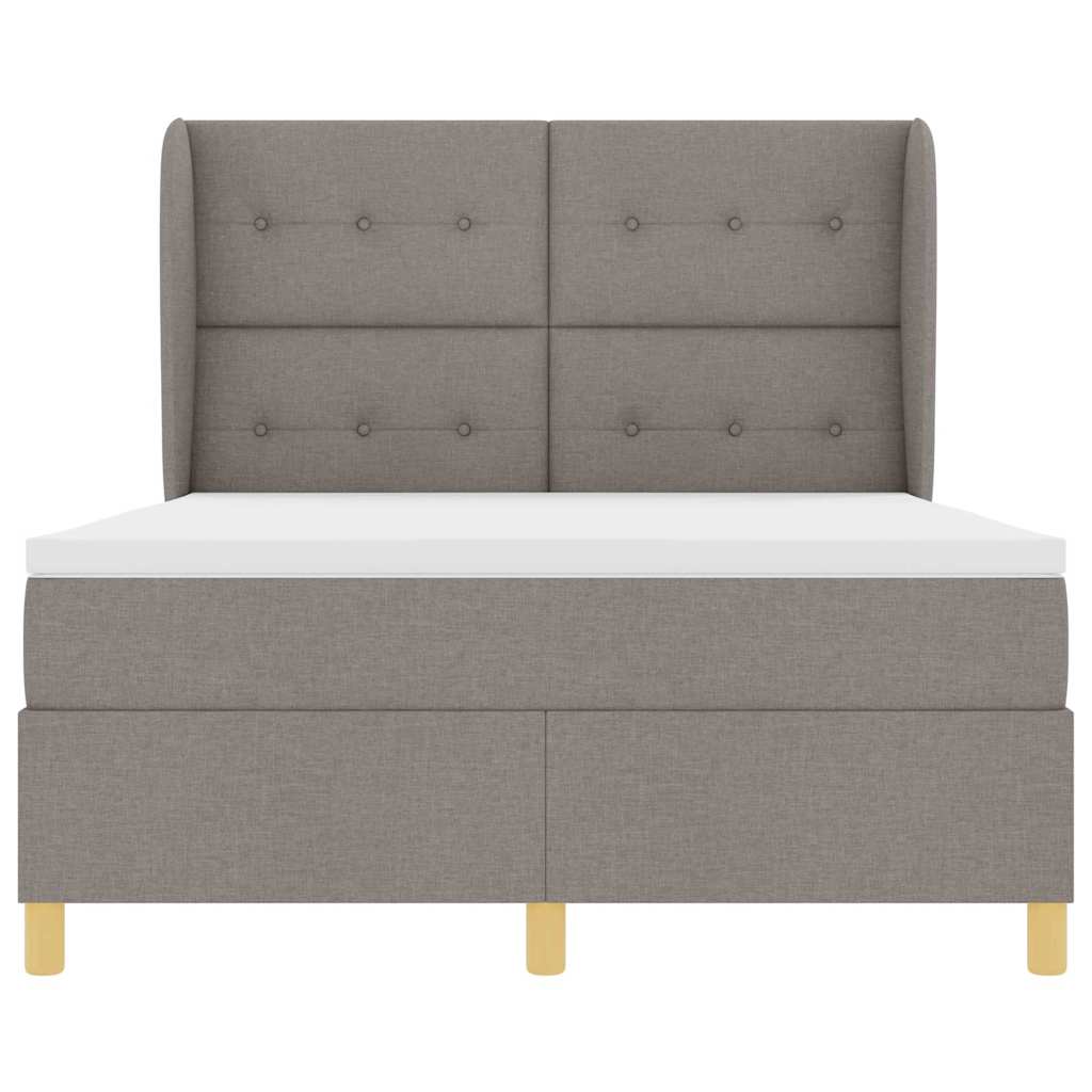 Boxspringbett mit Matratze Taupe 200 x 140 cm Stoff
