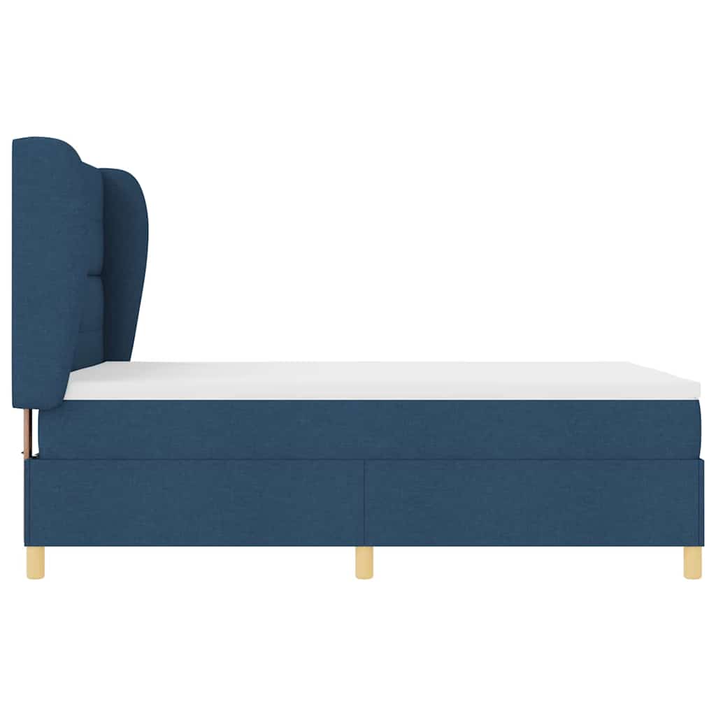 Boxspringbett mit Kopfteil Blau 200 x 140 cm Stoff