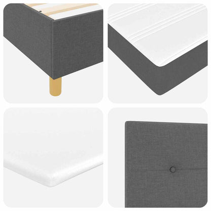 Boxspringbett mit Kopfteil Dunkelgrau 200 x 160 cm Stoff