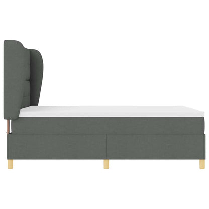 Boxspringbett mit Kopfteil Dunkelgrau 200 x 160 cm Stoff