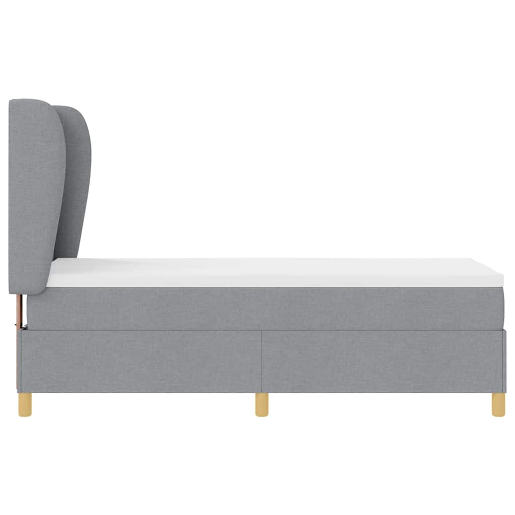 Boxspringbett mit Kopfteil Hellgrau 200 x 80 cm Stoff