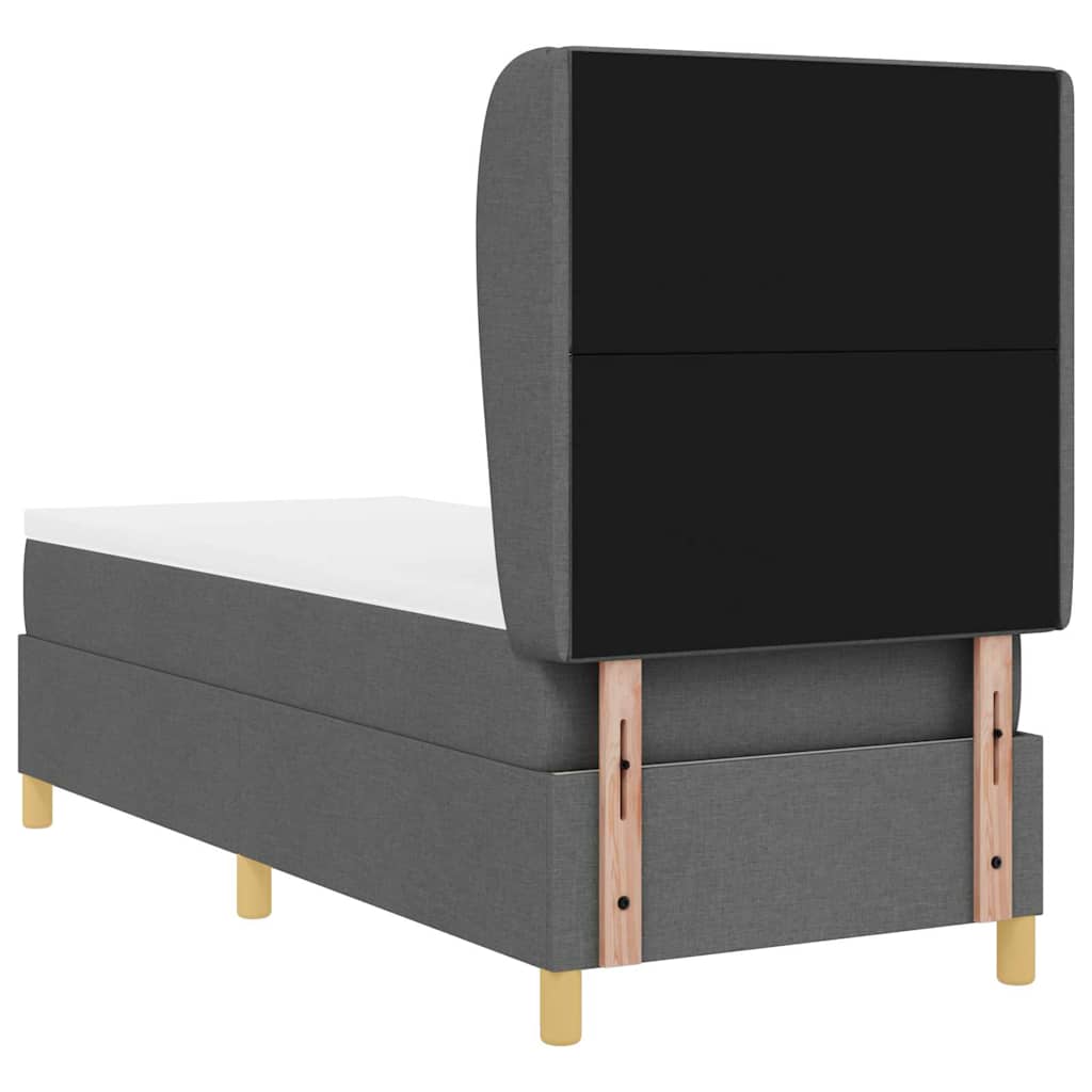 Boxspringbett mit Kopfteil Dunkelgrau 200 x 80 cm Stoff