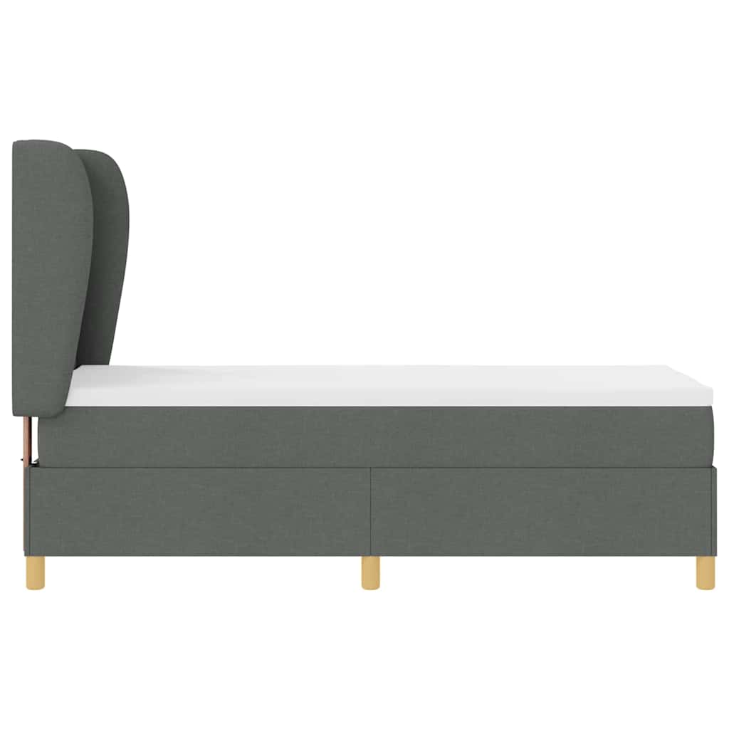 Boxspringbett mit Kopfteil Dunkelgrau 200 x 80 cm Stoff